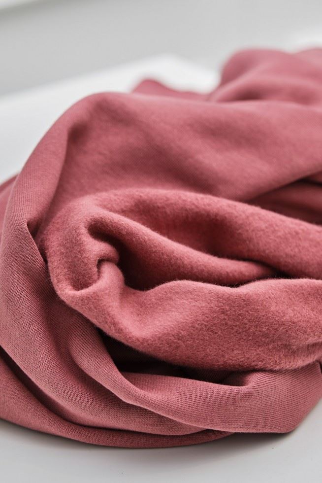 Mind The Maker Rosewood Organic Fleece Back Sweatshirt Stretch Knit Fabric