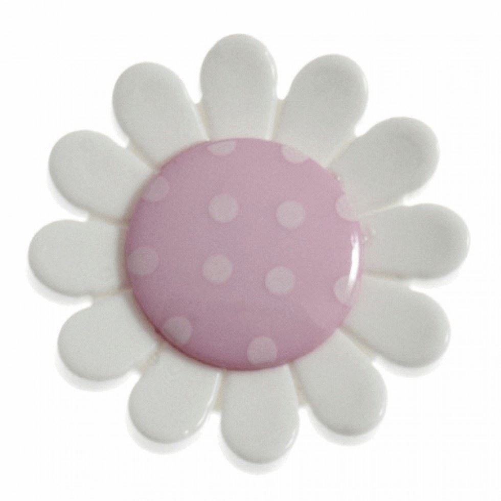Hemline Pink Flower Shape Buttons