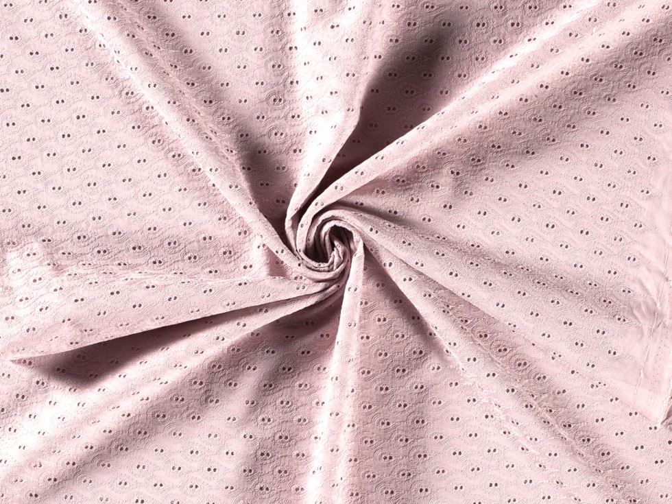 Embroidered Cotton Eyelet Fabric Pink
 