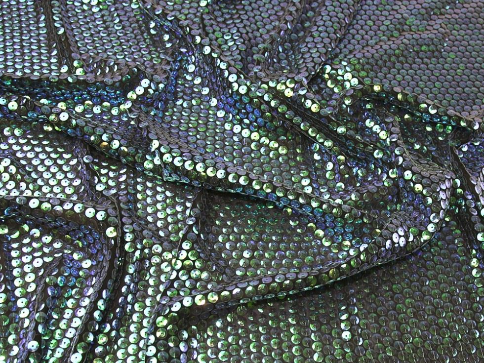 Black Deadstock Embroidered Sheer Chiffon Fabric