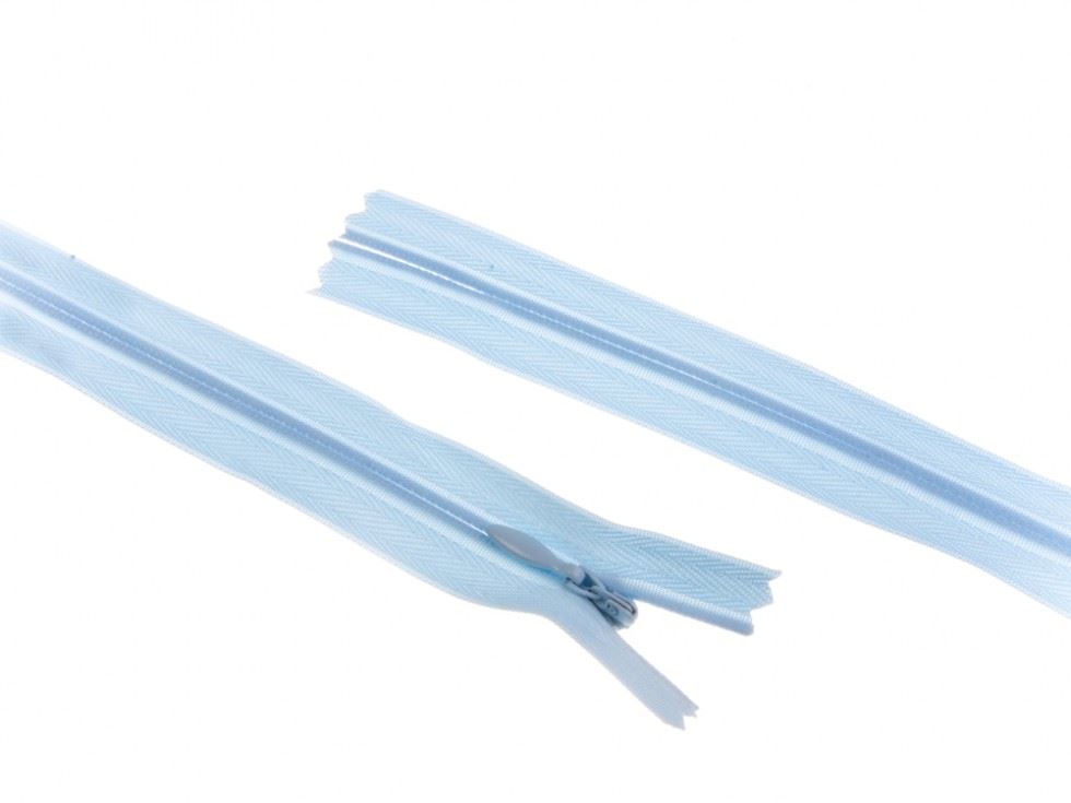 Pale Blue Concealed Invisible Closed End Zips