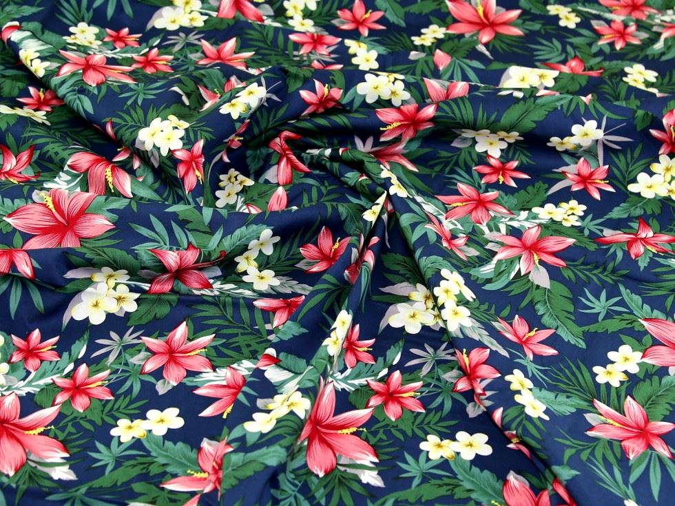Navy Deadstock 100% Cotton Poplin Fabric