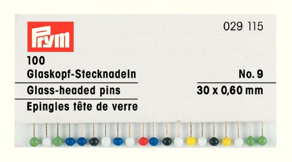 Prym Assorted Colours Glass Headed Pins