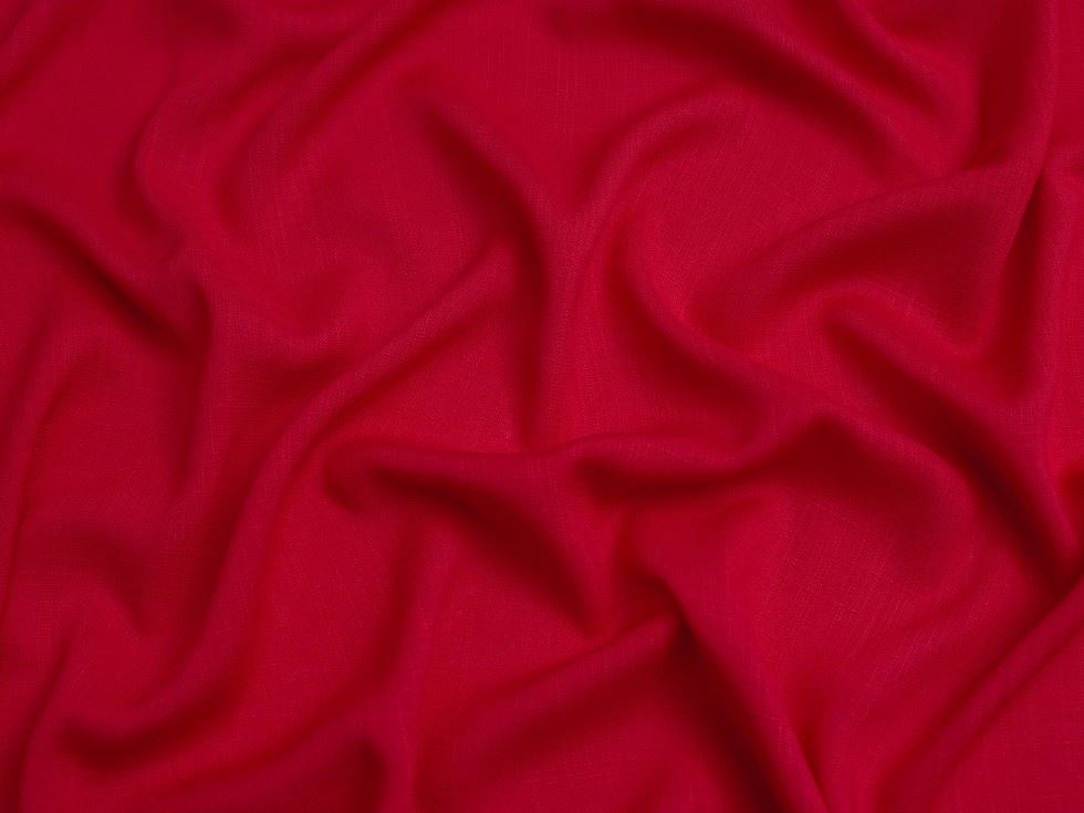 Minerva Core Range Stretch Woven Slub Linen Look Viscose Fabric Red
 
