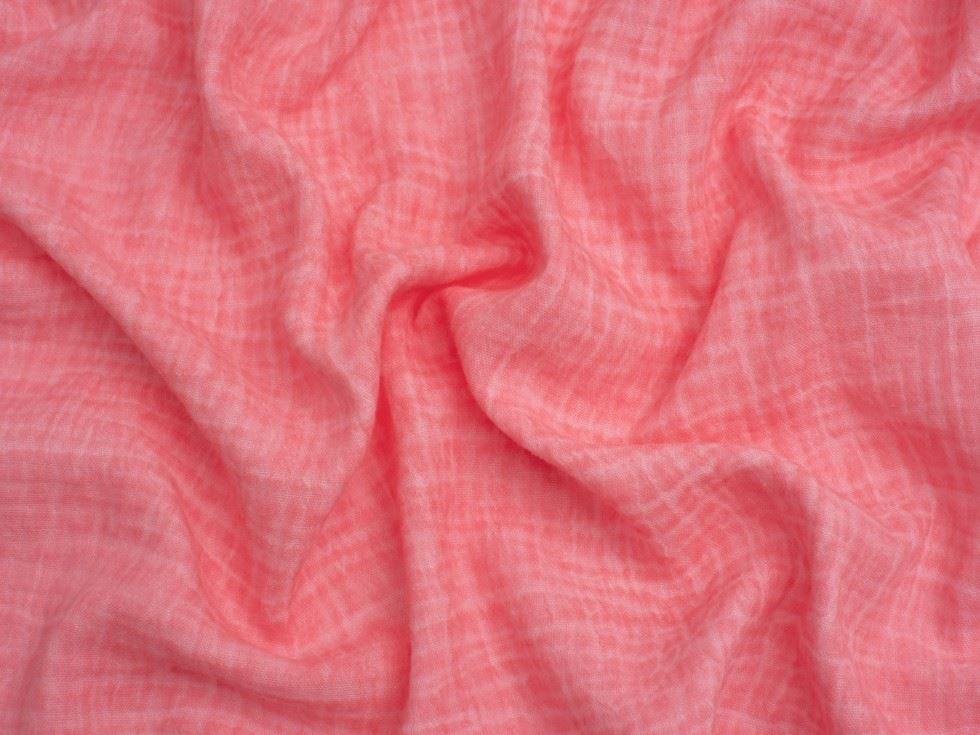 Pastel Peach Tie Dye Cotton Double Gauze Fabric