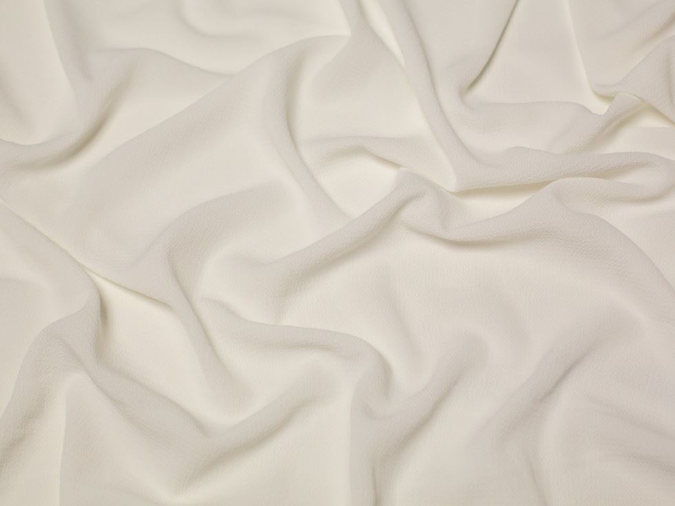 Minerva Core Range Pebble Textured Stretch Woven Crepe Fabric Ivory
 