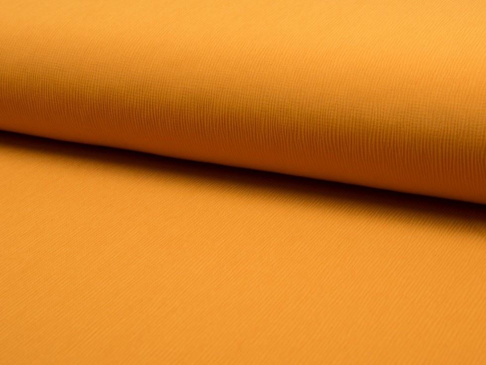 Ochre Deadstock Heavy Textured Stretch Woven Crepe Fabric