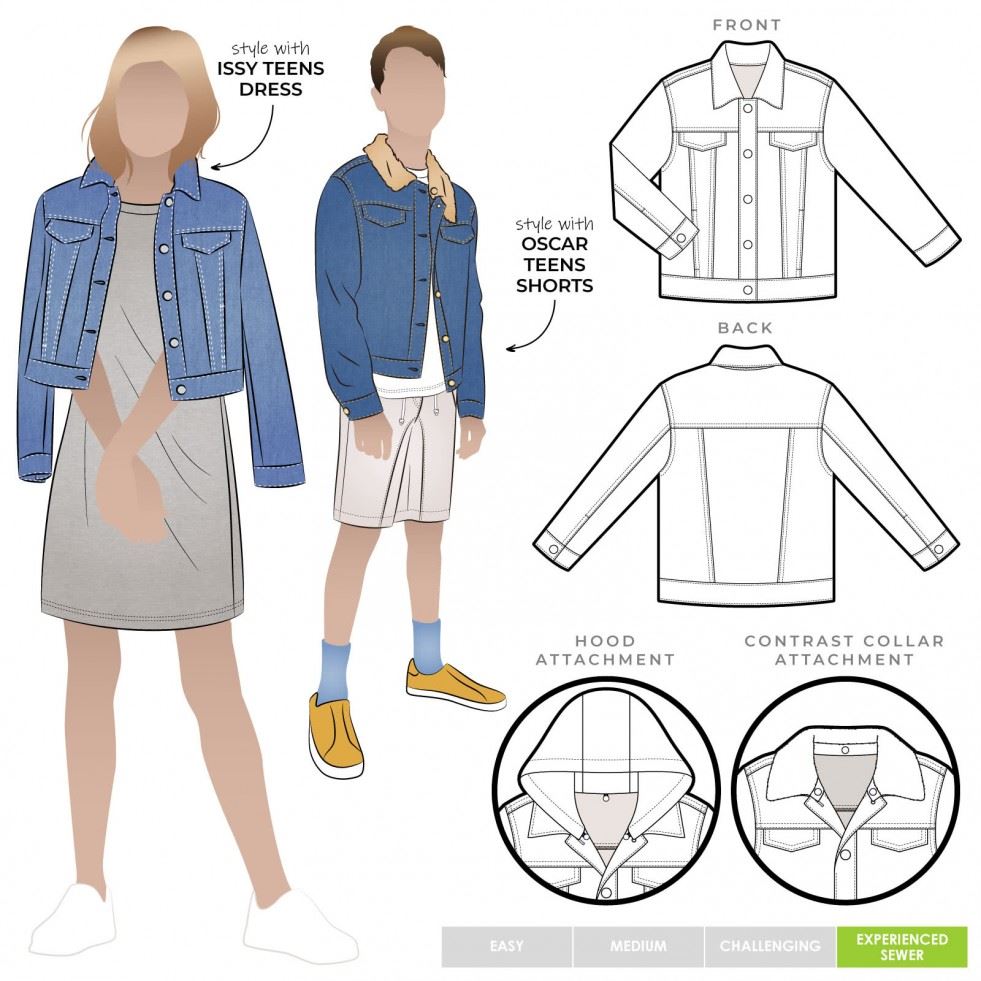 Style Arc Paper Sewing Pattern Kids Charlie Jacket