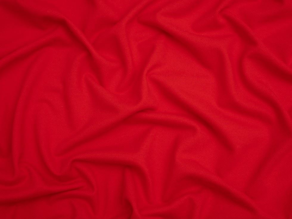Minerva Core Range Pique Cotton Stretch Knit Fabric Red
 