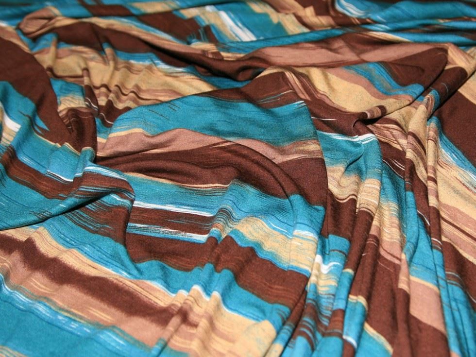 Deadstock Mambo Rayon Jersey Stretch Knit Fabric Turquoise
 