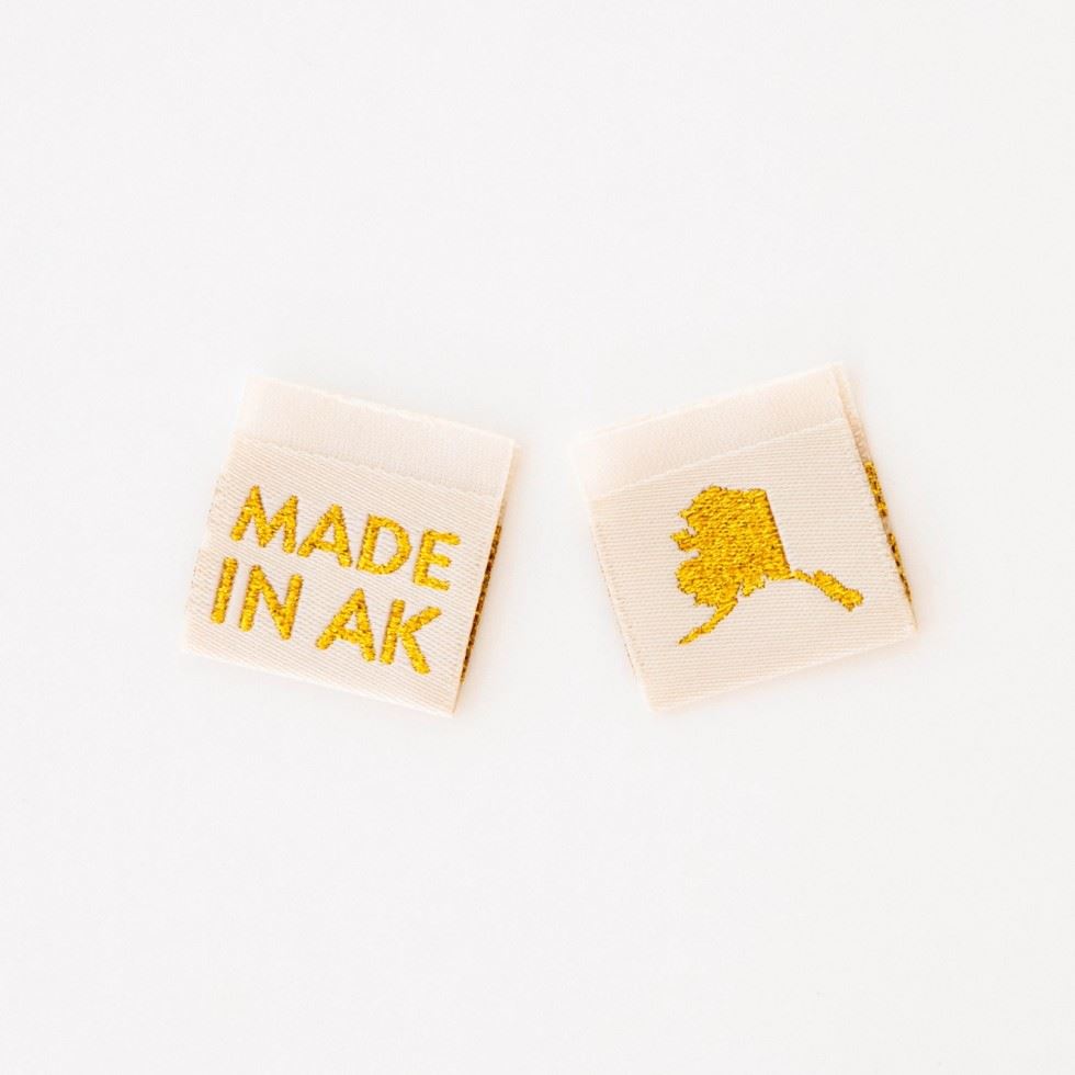 Sarah Hearts Made In My State Gold Woven Labels Alaska
 