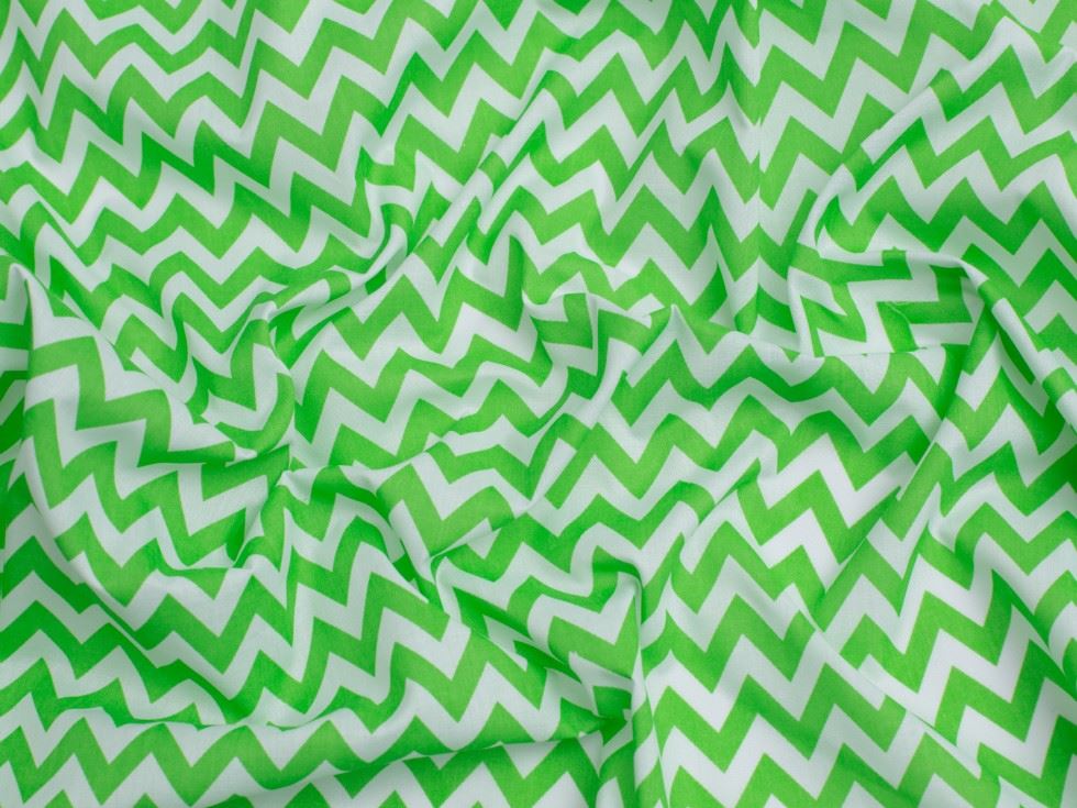 Minerva Core Range Lime Green Printed Polycotton Fabric