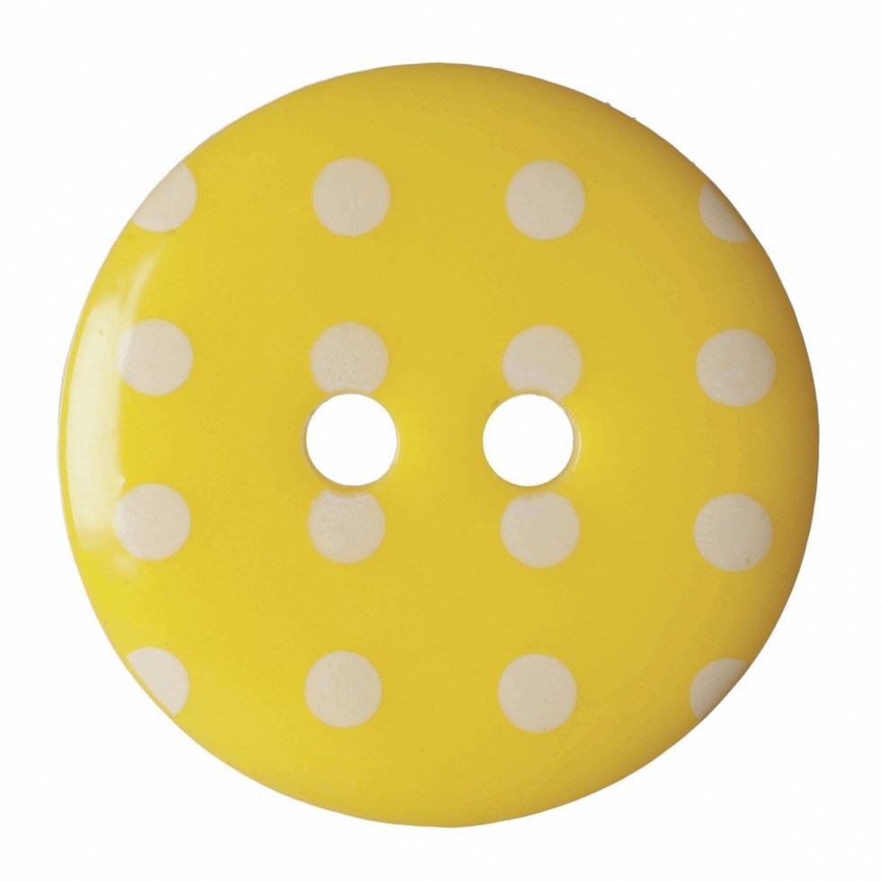 Hemline Yellow Polka Dot Buttons
