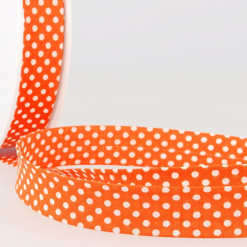 Stephanoise Dotty Bias Binding Tape Orange
 