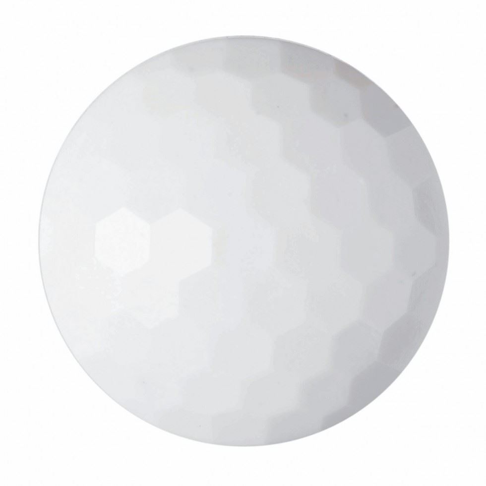 Hemline Round Faceted Buttons White