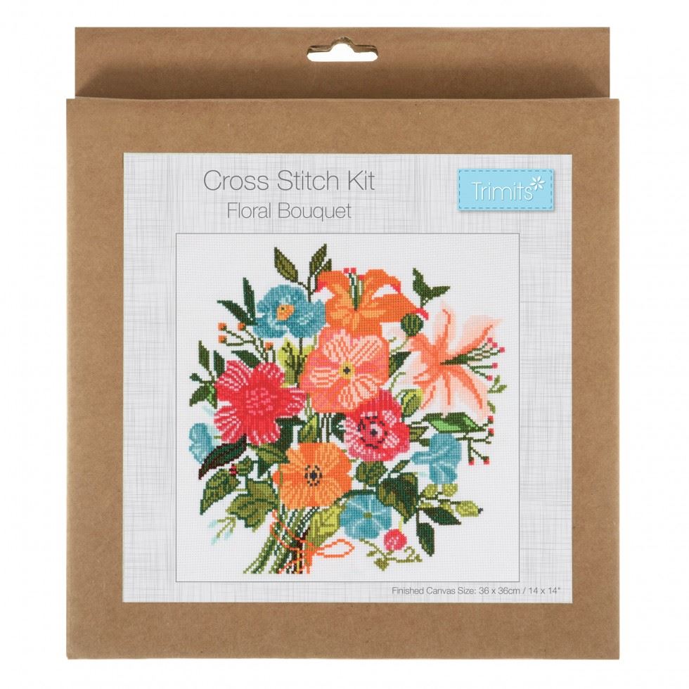 Trimits Counted Cross Stitch Kit Large Floral Bouquet