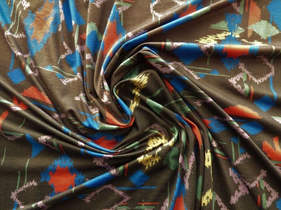 Lady Mcelroy Multicoloured Ity Silky Stretch Knit Fabric