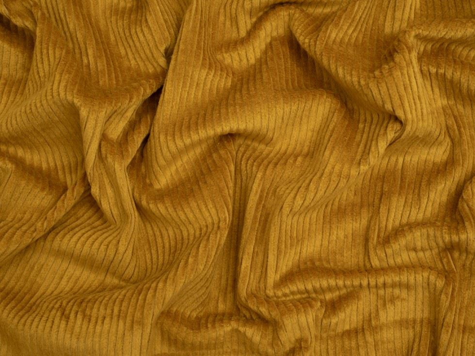 Minerva Core Range 6 Wale Stretch Woven Jumbo Cord Fabric Ochre
 