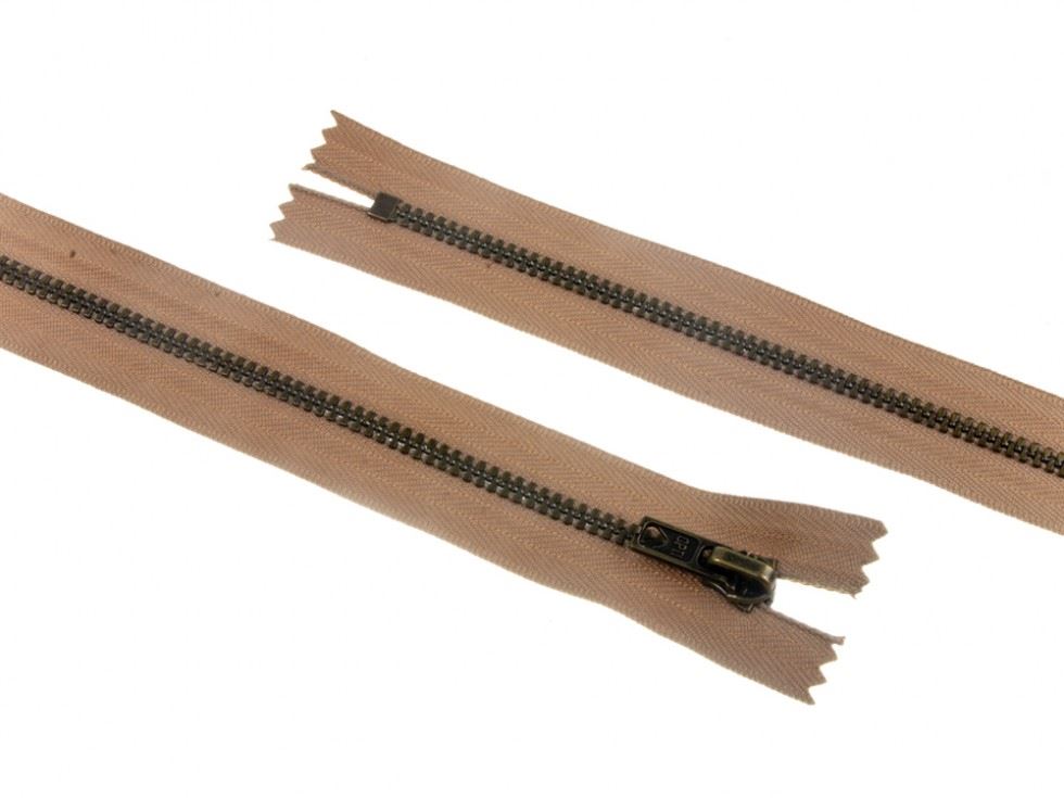 Opti Antique Metal Closed End Zips Beige
 
