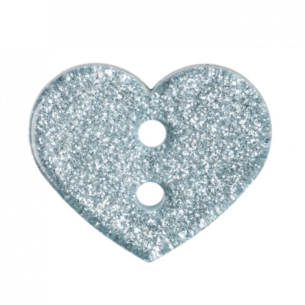 Trimits Light Blue Heart Glitter Buttons (Value Pack)