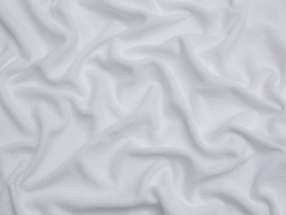 Minerva Core Range One Sided Cotton Towelling Fabric White
 