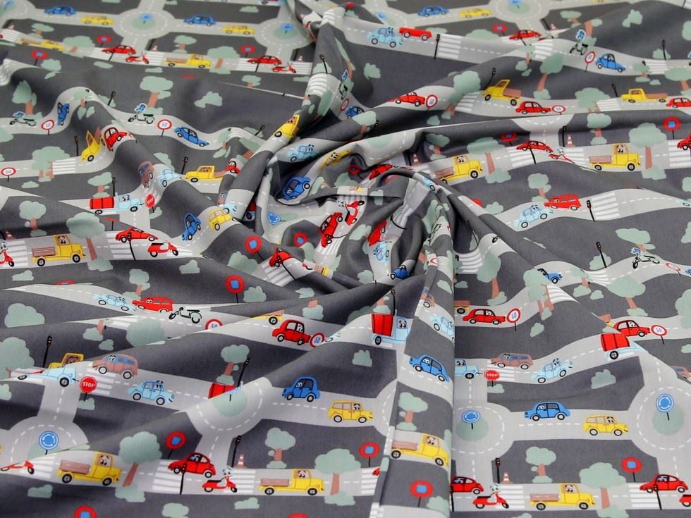 John Louden Grey 100% Cotton Poplin Fabric