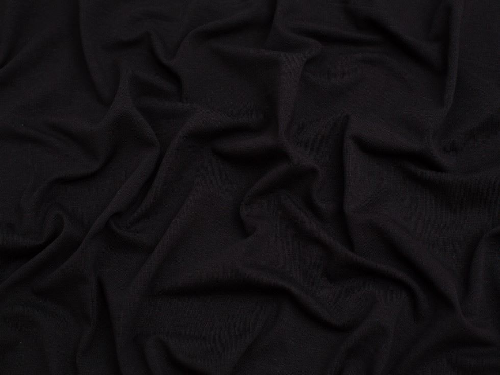 Minerva Core Range Organic Cotton Jersey Stretch Knit Fabric Black