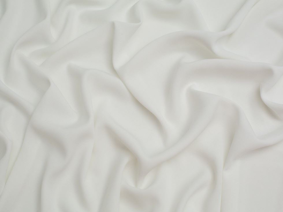 Minerva Core Range Ivory Recycled Polyester Crepe Fabric