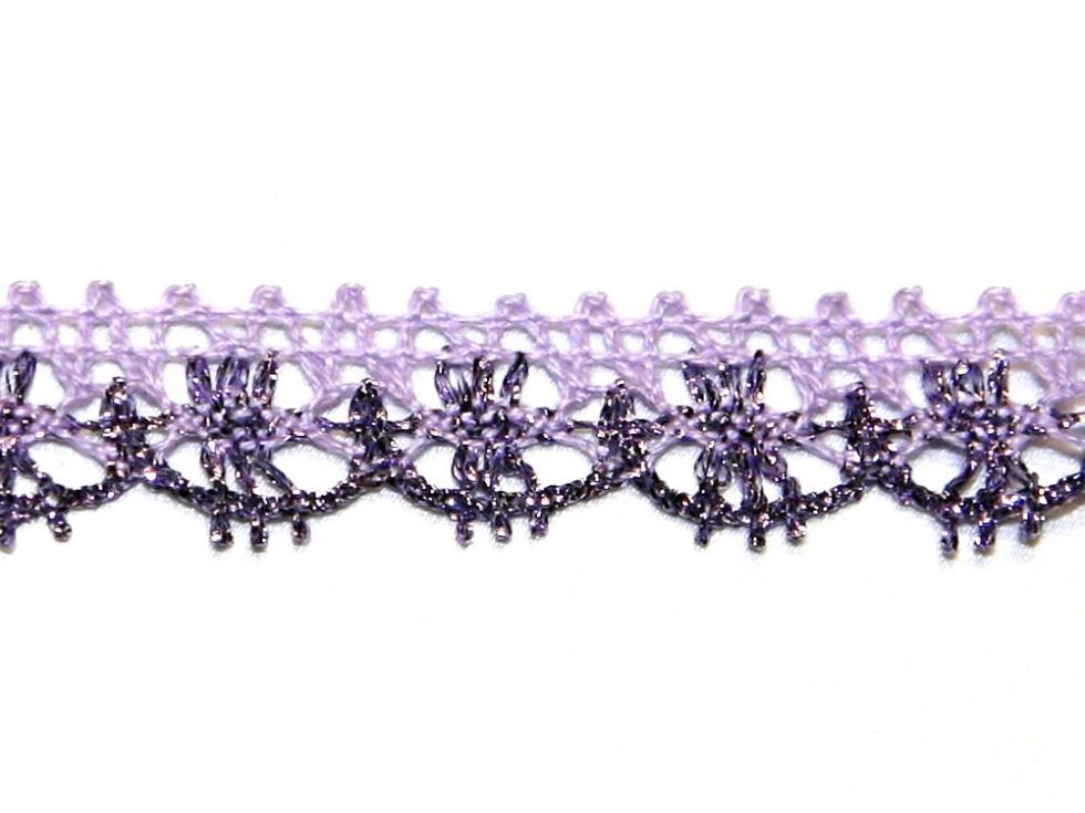 Essential Trimmings Lilac Metallic Lace Trim