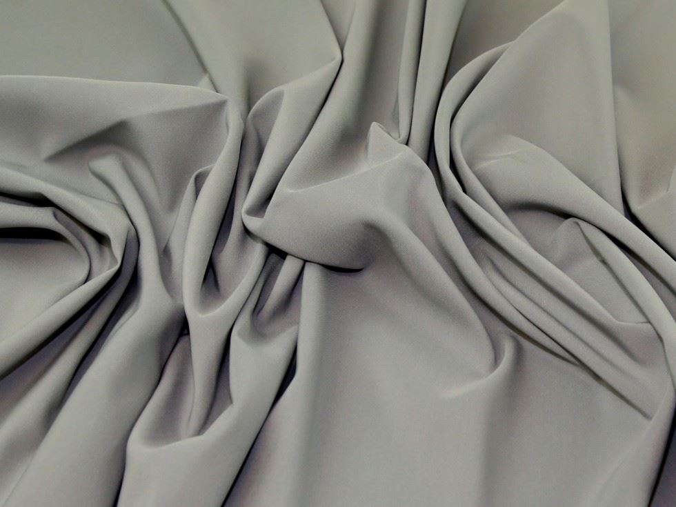 Silver Grey Deadstock Stretch Woven Self Lined Suiting Fabric