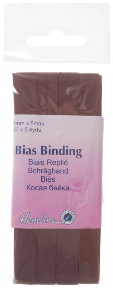 Hemline Brown Polycotton Bias Binding Tape