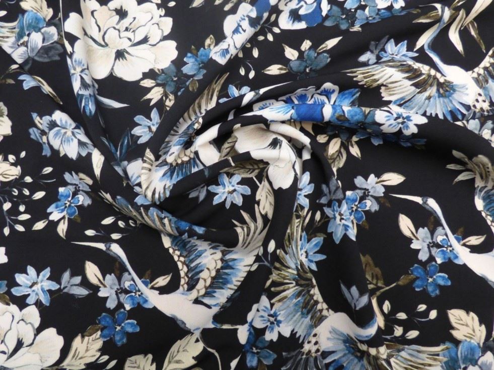 Lady Mcelroy Blue Lena Crepe Fabric
