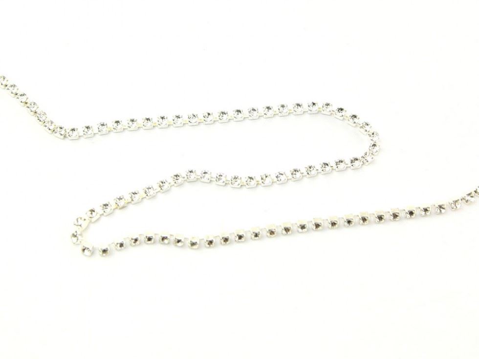Crystal Diamante Trim Silver
 