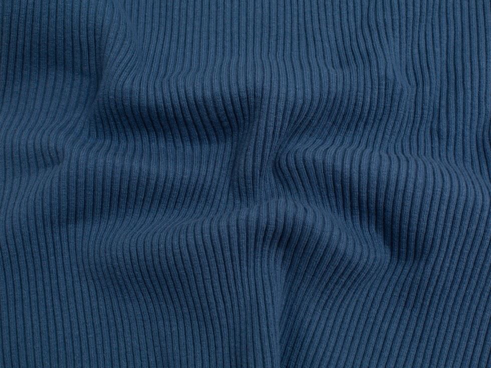 Minerva Core Range Chunky Tubular Ribbing Stretch Knit Fabric Indigo Blue
 