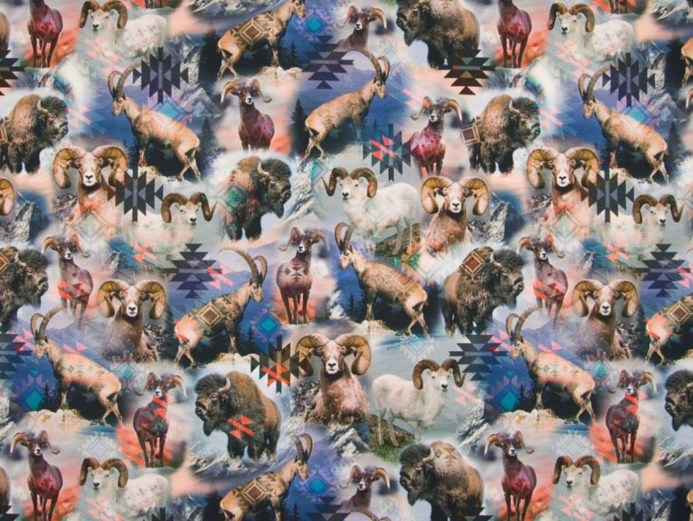 Multicoloured Deadstock Cotton Jersey Stretch Knit Fabric