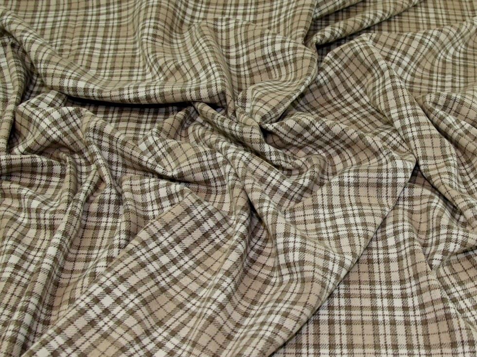 John Louden Beige Wool Blend Coating Fabric