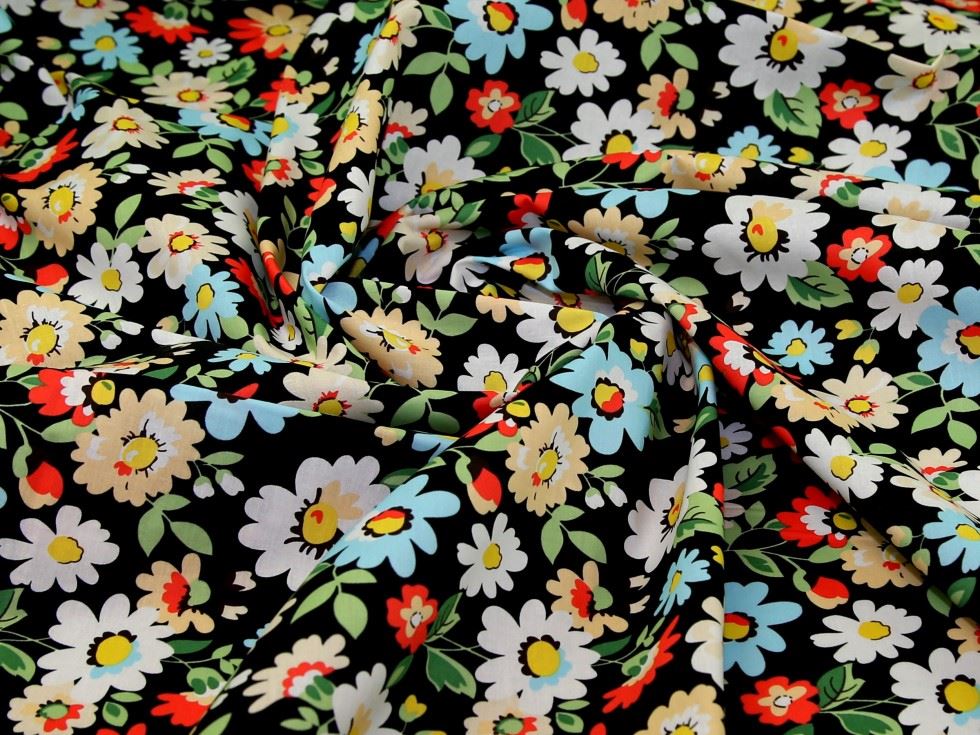 Deadstock 100% Cotton Poplin Fabric Black
 