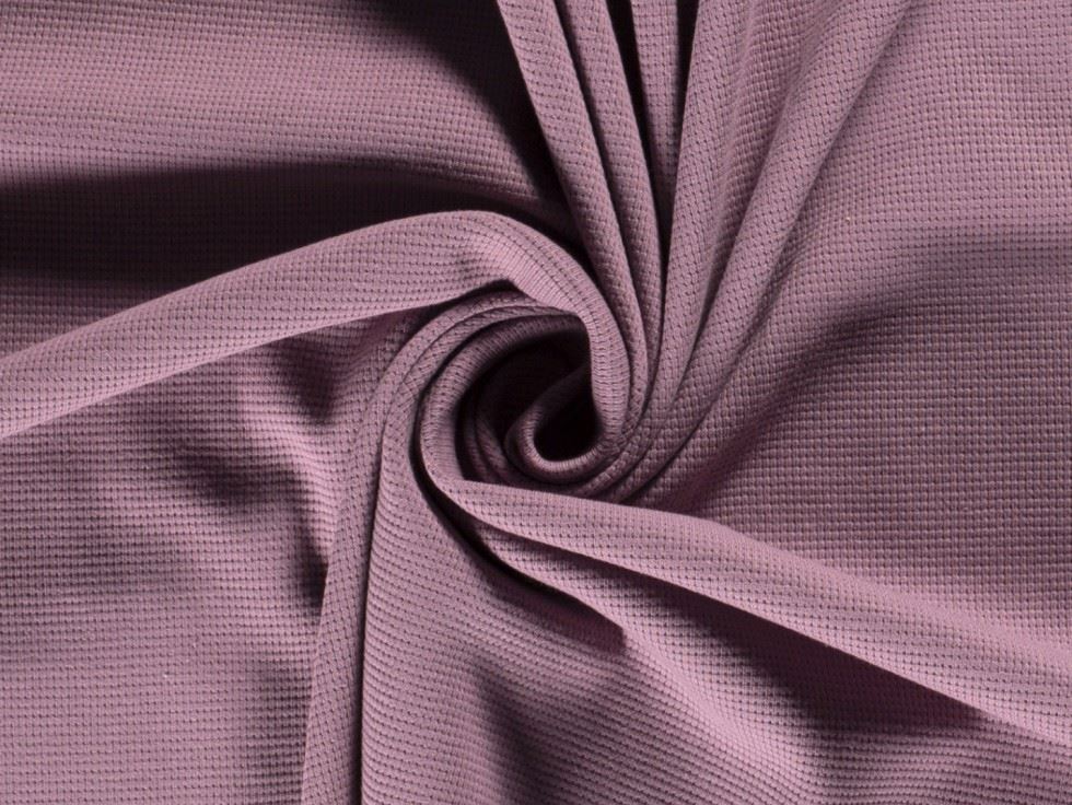 Minerva Core Range Mini Waffle Textured Stretch Knit Fabric Dusky Pink
 
