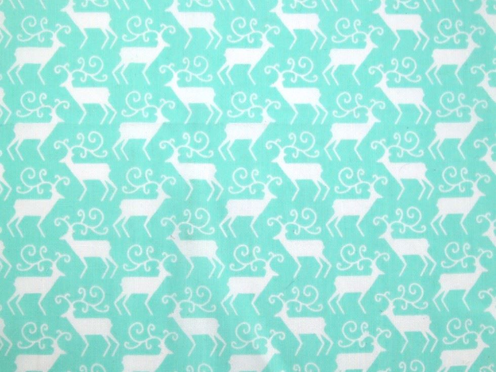 Turquoise Printed Polycotton Fabric