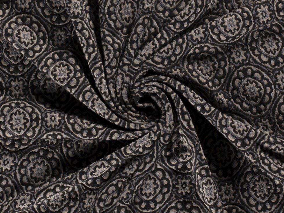 Jacquard Textured Stretch Knit Fabric Beige
 