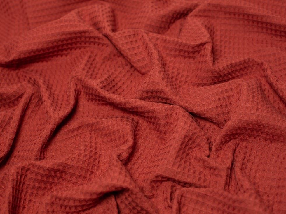 Minerva Core Range Paprika Medium Cotton Waffle Fabric