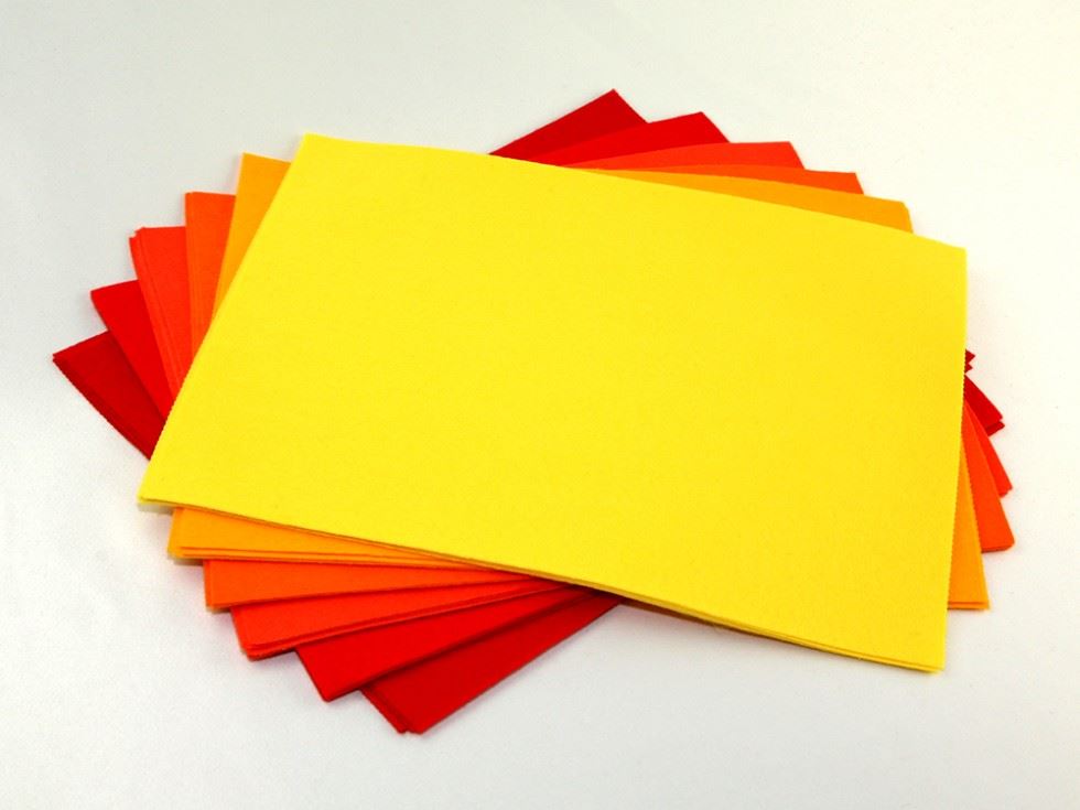 Acrylic Felt Fabric Packs Reds Yellows Oranges
 