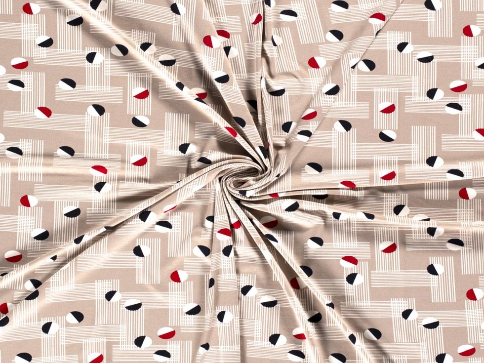 Viscose Jersey Stretch Knit Fabric Beige
 