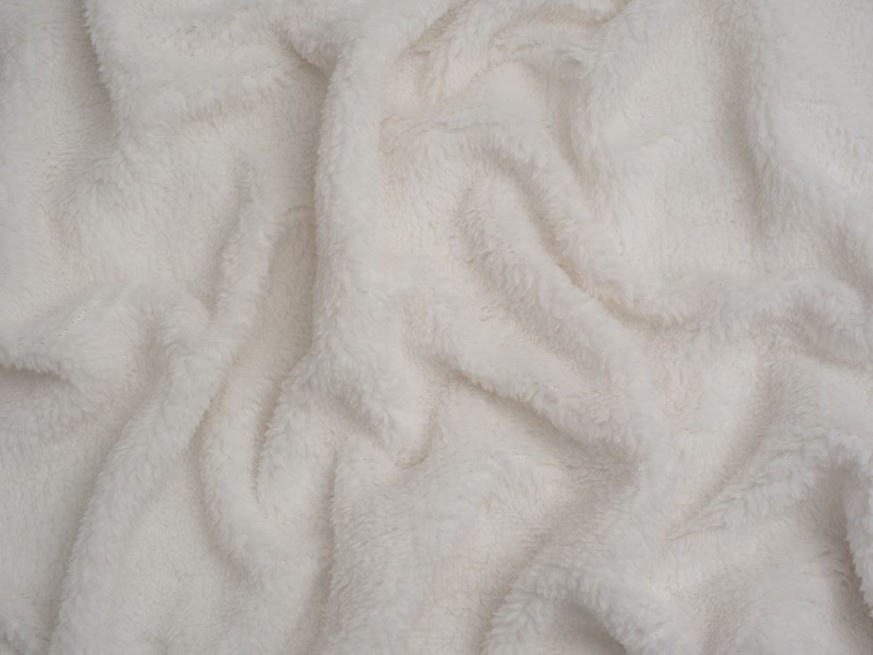 Minerva Core Range Ivory Baby Soft Sherpa Fleece Fur Fabric