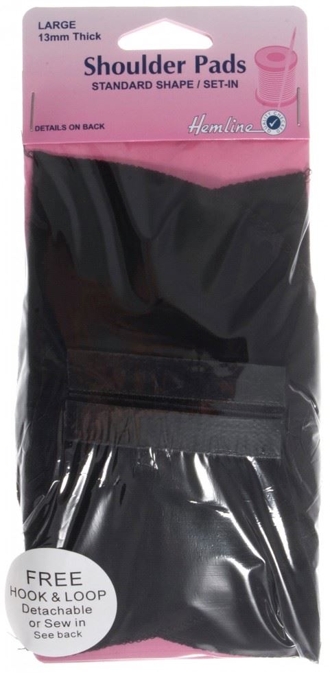 Hemline Black Covered Foam Set In Shoulder Pads