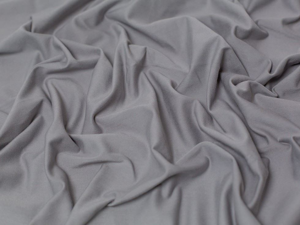 Minerva Core Range Pewter Cotton Lycra Jersey Stretch Knit Fabric