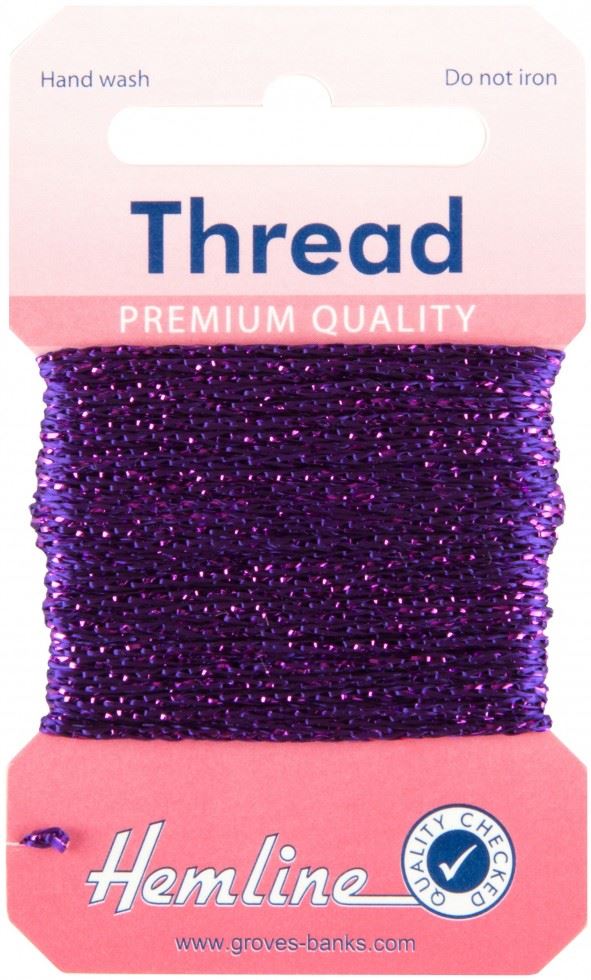 Hemline Purple Glitter Thread