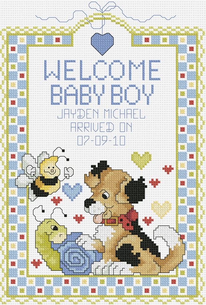 Janlynn Welcome Baby Boy Counted Cross Stitch Kit
 