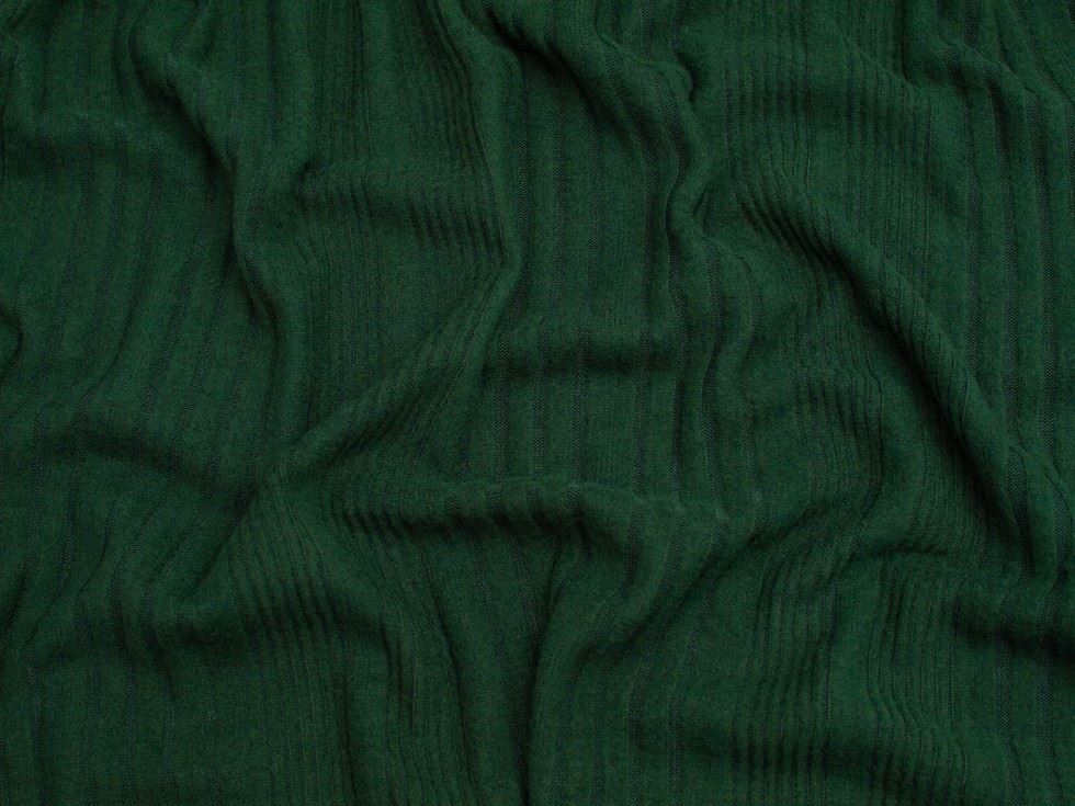 Minerva Core Range Brushed Texture Rib Stretch Knit Fabric Bottle Green
 