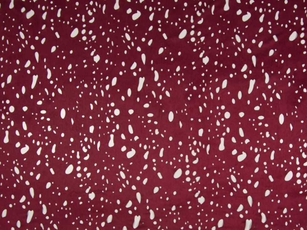 Deadstock Laser Cut Faux Suede Stretch Knit Fabric Bordeaux
 